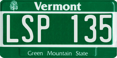 VT license plate LSP135