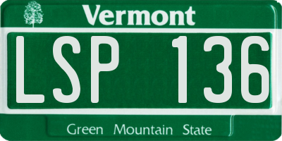 VT license plate LSP136