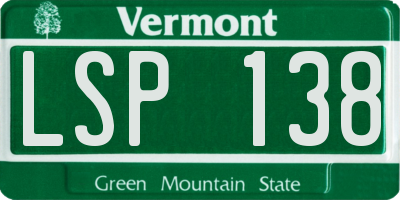 VT license plate LSP138