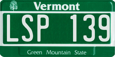 VT license plate LSP139