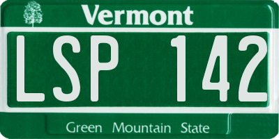 VT license plate LSP142