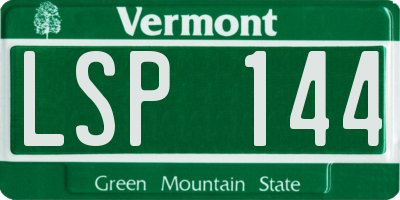 VT license plate LSP144