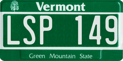 VT license plate LSP149