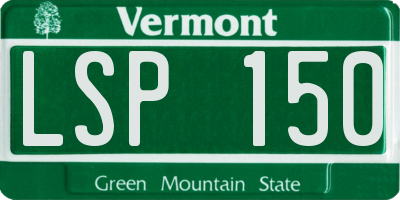 VT license plate LSP150