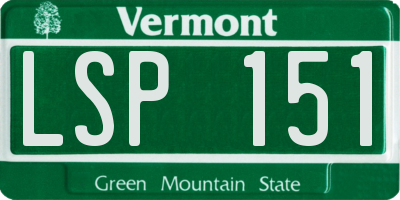 VT license plate LSP151