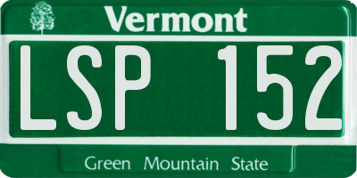 VT license plate LSP152