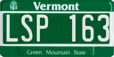 VT license plate LSP163