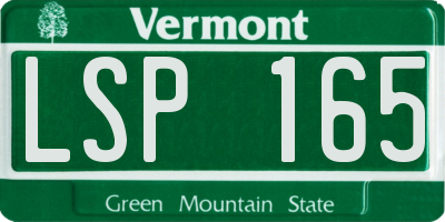 VT license plate LSP165