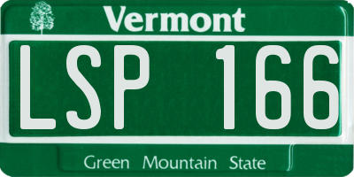 VT license plate LSP166