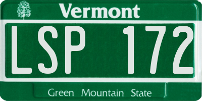 VT license plate LSP172