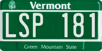 VT license plate LSP181