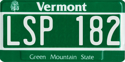 VT license plate LSP182