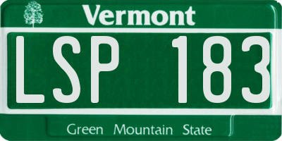 VT license plate LSP183