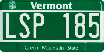 VT license plate LSP185