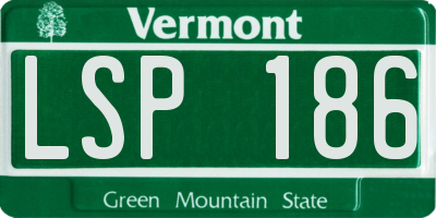 VT license plate LSP186