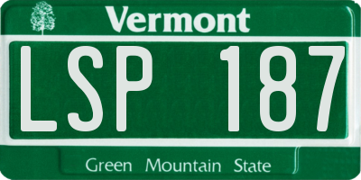 VT license plate LSP187
