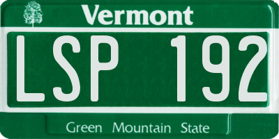 VT license plate LSP192