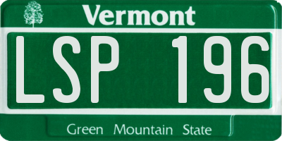 VT license plate LSP196