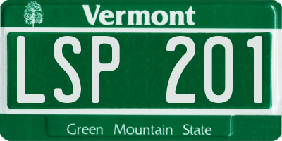 VT license plate LSP201