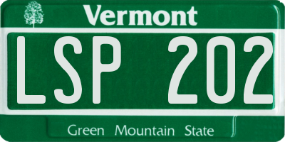 VT license plate LSP202