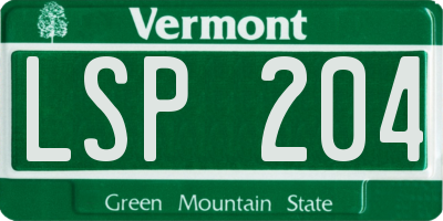 VT license plate LSP204