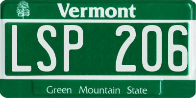 VT license plate LSP206