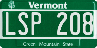 VT license plate LSP208
