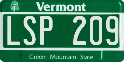 VT license plate LSP209