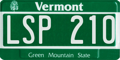 VT license plate LSP210