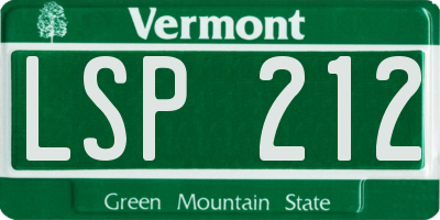 VT license plate LSP212