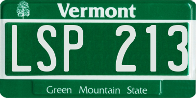 VT license plate LSP213