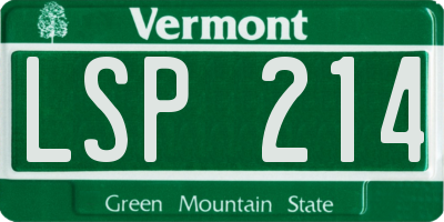 VT license plate LSP214