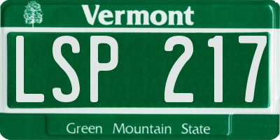 VT license plate LSP217