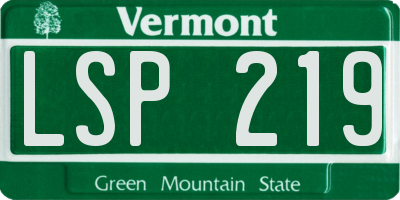 VT license plate LSP219