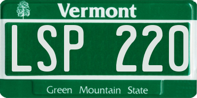 VT license plate LSP220