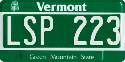 VT license plate LSP223