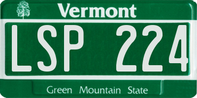 VT license plate LSP224