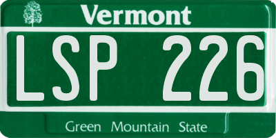 VT license plate LSP226