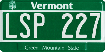 VT license plate LSP227