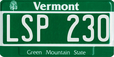 VT license plate LSP230