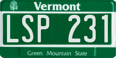 VT license plate LSP231