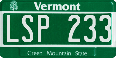 VT license plate LSP233