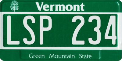 VT license plate LSP234