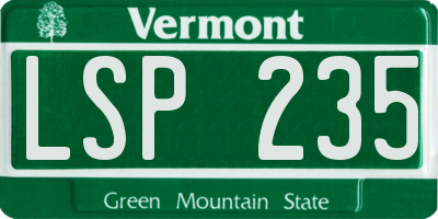 VT license plate LSP235