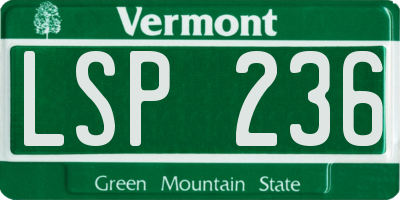 VT license plate LSP236