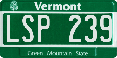 VT license plate LSP239