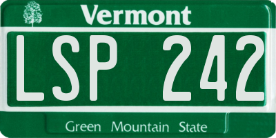 VT license plate LSP242