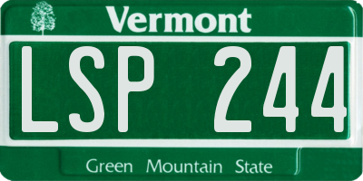 VT license plate LSP244