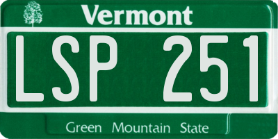 VT license plate LSP251
