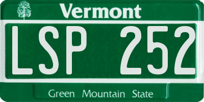 VT license plate LSP252